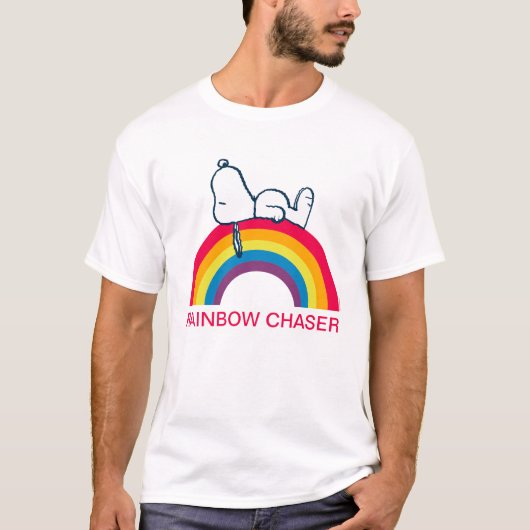 Snoopy | Traum in farbigem Regenbogen T-Shirt (Vorderseite)