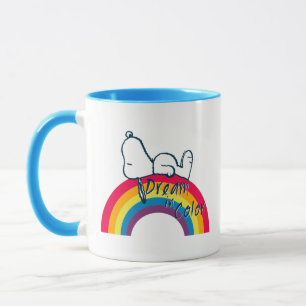 Snoopy   Traum in farbigem Regenbogen Tasse