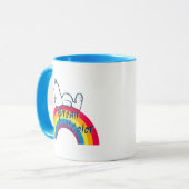 Snoopy | Traum in farbigem Regenbogen Tasse (Vorderseite Links)