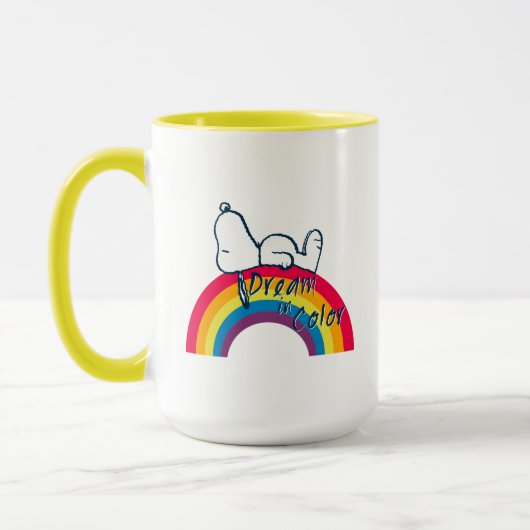 Snoopy | Traum in farbigem Regenbogen Tasse (Links)