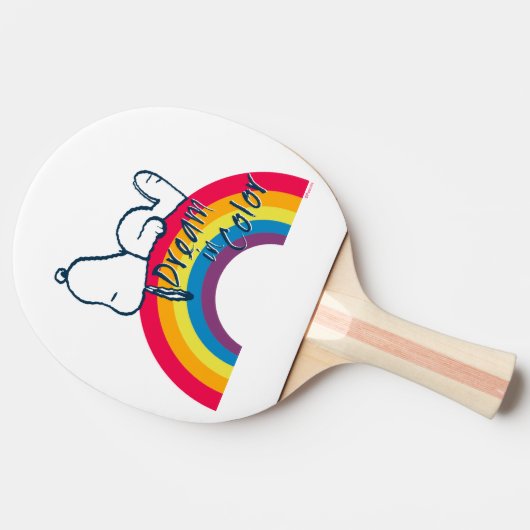Snoopy | Traum in farbigem Regenbogen Tischtennis Schläger (Seitenansicht)