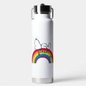 Snoopy | Traum in farbigem Regenbogen Trinkflasche (Vorderseite)