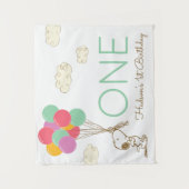 Snoopy und Ballons 1. Geburtstag Wandteppich (Vorderseite)