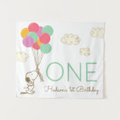 Snoopy und Ballons 1. Geburtstag Wandteppich (Vorderseite (Horizontal))