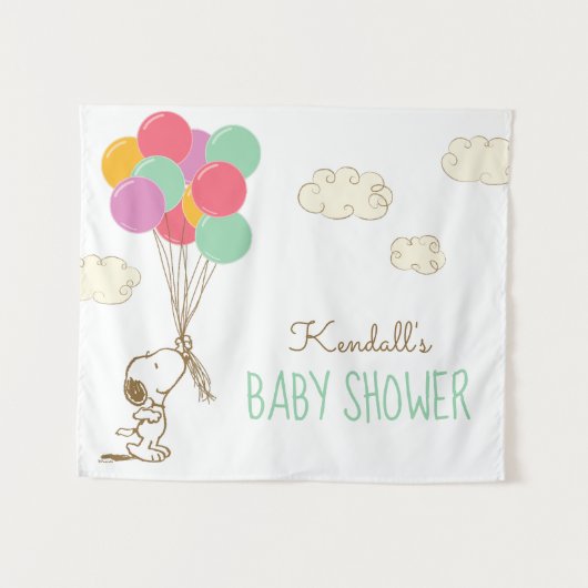 Snoopy und Ballons Baby Shower Wandteppich (Vorderseite (Horizontal))