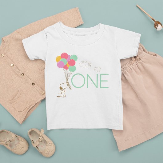 Snoopy und Balloons 1. Geburtstag Baby T-shirt