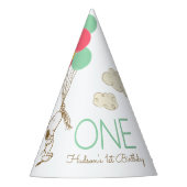 Snoopy und Balloons 1. Geburtstag Partyhütchen (Vorderseite)