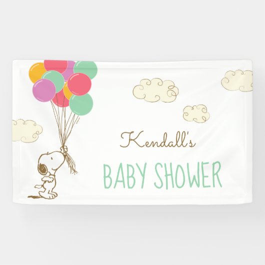 Snoopy und Balloons Babydusche Banner (Horizontal)