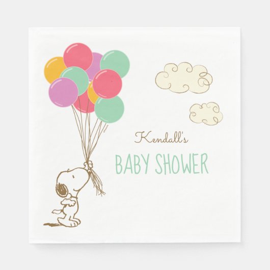Snoopy und Balloons Babydusche Serviette (Vorderseite)