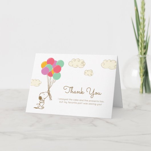 Snoopy und Balloons Geburtstag Dankeskarte (Vorderseite)