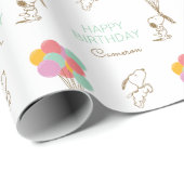 Snoopy und Balloons Geburtstag Geschenkpapier (Rolleneckpunkt)