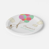 Snoopy und Balloons Geburtstag Pappteller (Schrägansicht)