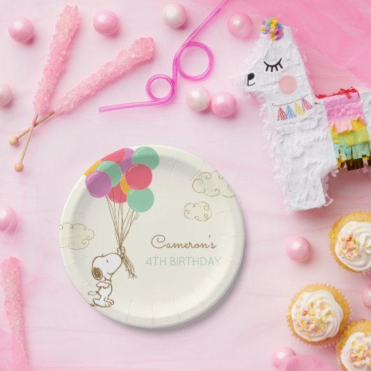 Snoopy und Balloons Geburtstag Pappteller (Party)