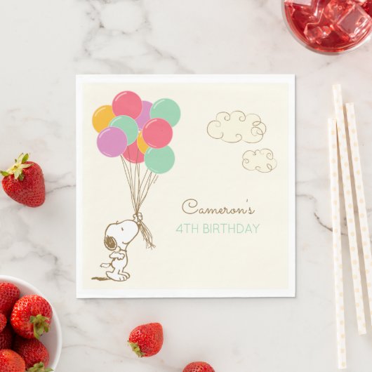 Snoopy und Balloons Geburtstag Serviette (Beispiel)