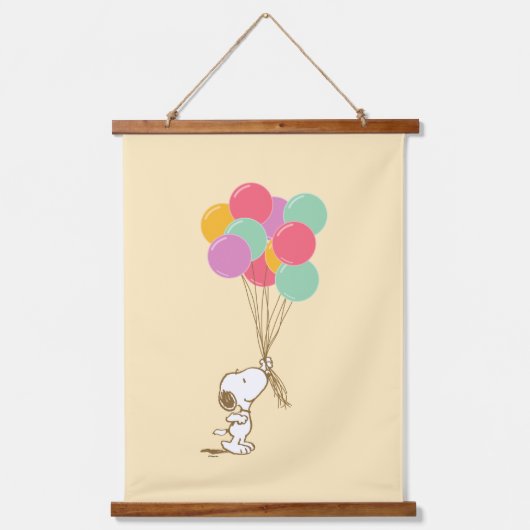 Snoopy und Balloons Wandteppich Mit Holzrahmen (Vorderseite)