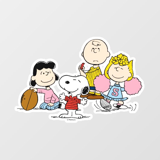Snoopy und der Gang Play Football Fensteraufkleber (Blatt)