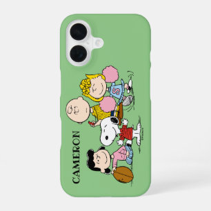 Snoopy und die Bande spielen Fußball iPhone 16 Hülle