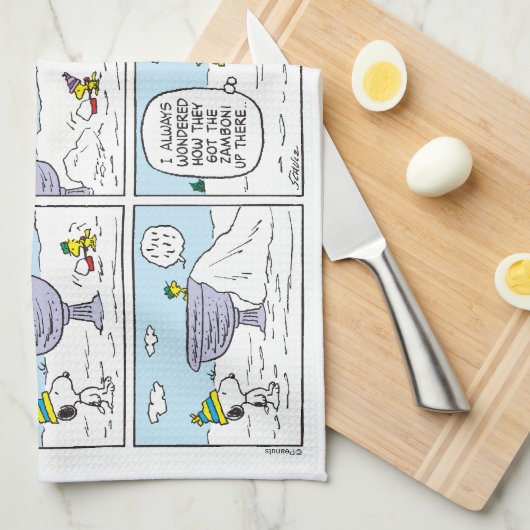 Snoopy und die Zamboni-Crew Geschirrtuch (Viertel Falte)