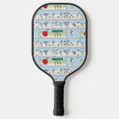 Snoopy und die Zamboni-Crew Pickleball Schläger (Rückseite)