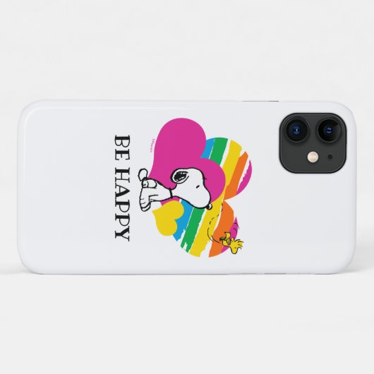 Snoopy und Holz | Rainbow Hearts Case-Mate iPhone Hülle (Rückseite (Horizontal))