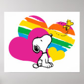 Snoopy und Holz | Rainbow Hearts Poster (Vorne)