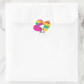 Snoopy und Holz | Rainbow Hearts Runder Aufkleber (Tasche)
