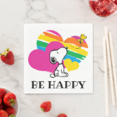 Snoopy und Holz | Rainbow Hearts Serviette (Beispiel)