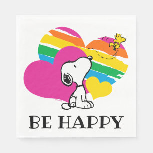 Snoopy und Holz   Rainbow Hearts Serviette