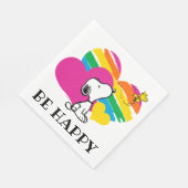 Snoopy und Holz | Rainbow Hearts Serviette (Ecke)