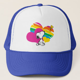 Snoopy und Holz Rainbow Hearts Truckerkappe