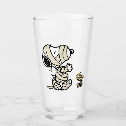 Snoopy und Holzmumies Glas (Vorderseite)