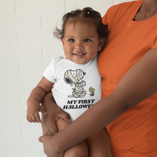 Snoopy und Holzmumies | Mein erstes Halloween Baby Strampler