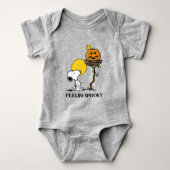 Snoopy und Holznest mit Jack O' Lantern Baby Strampler (Vorderseite)