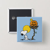 Snoopy und Holznest mit Jack O' Lantern Button (Vorne & Hinten)