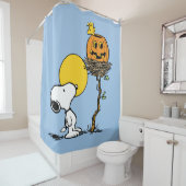 Snoopy und Holznest mit Jack O' Lantern Duschvorhang (Beispiel)