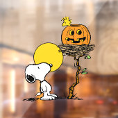 Snoopy und Holznest mit Jack O' Lantern Fensteraufkleber (Blatt 2)