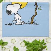 Snoopy und Holznest mit Jack O' Lantern Geschirrtuch (Gefaltet)