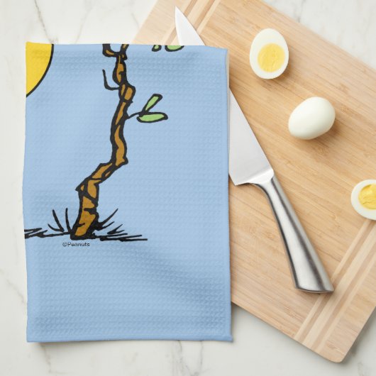 Snoopy und Holznest mit Jack O' Lantern Geschirrtuch (Viertel Falte)