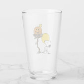 Snoopy und Holznest mit Jack O' Lantern Glas (Rückseite)