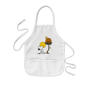 Snoopy und Holznest mit Jack O' Lantern Kinderschürze