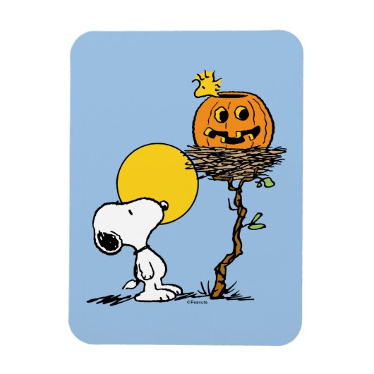 Snoopy und Holznest mit Jack O' Lantern Magnet (Vertikal)