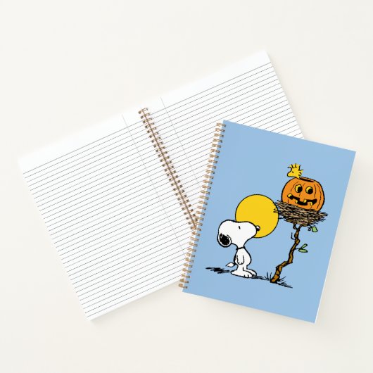 Snoopy und Holznest mit Jack O' Lantern Notizblock (Innenseite)