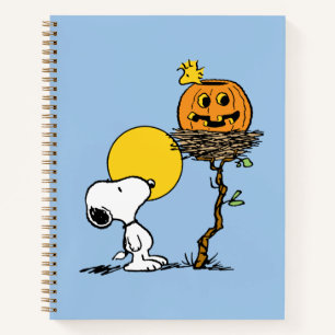 Snoopy und Holznest mit Jack O' Lantern Notizblock
