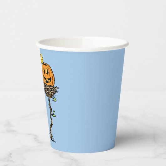 Snoopy und Holznest mit Jack O' Lantern Pappbecher (Links)