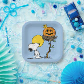 Snoopy und Holznest mit Jack O' Lantern Pappteller (Party)