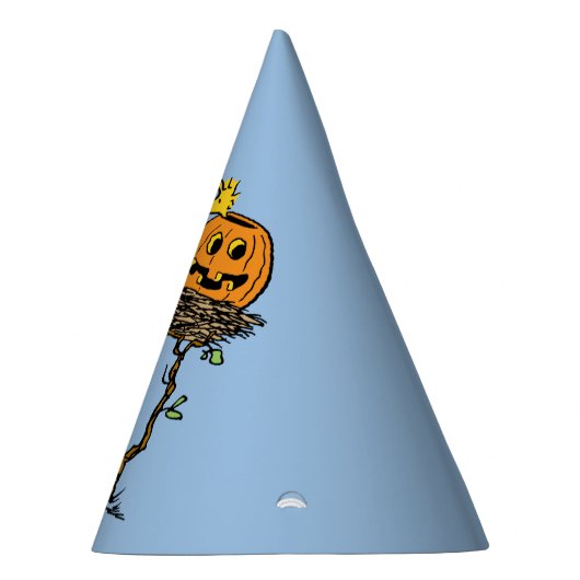 Snoopy und Holznest mit Jack O' Lantern Partyhütchen (Rechts)