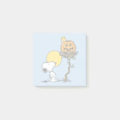 Snoopy und Holznest mit Jack O' Lantern Post-it Klebezettel (Vorderseite)
