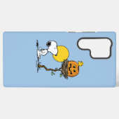 Snoopy und Holznest mit Jack O' Lantern Samsung Galaxy Hülle (Rückseite (Horizontal))