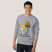 Snoopy und Holznest mit Jack O' Lantern Sweatshirt (Vorne ganz)