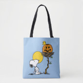 Snoopy und Holznest mit Jack O' Lantern Tasche (Vorderseite)